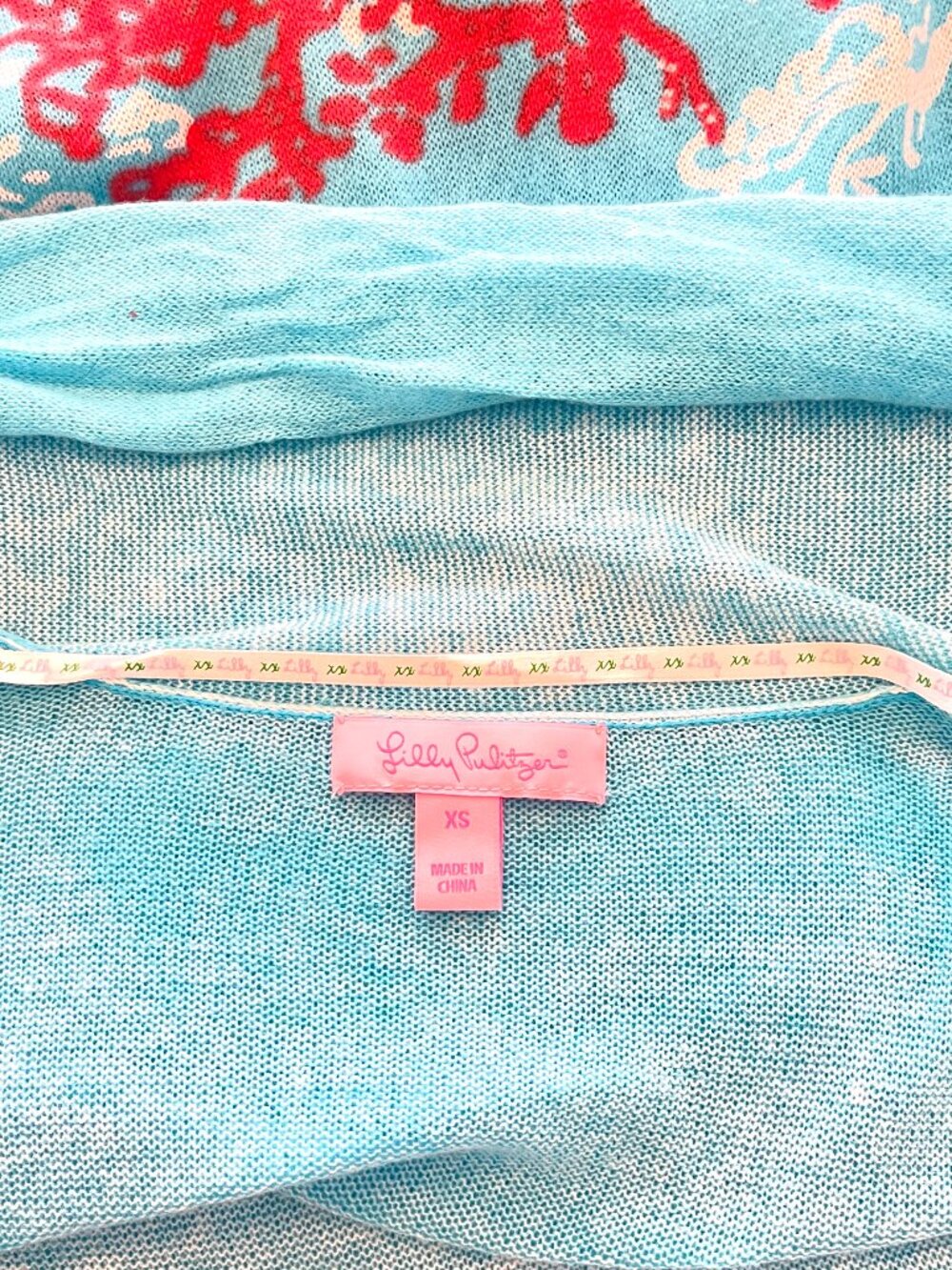 Lilly Pulitzer Connell Sweater Wrap Cascade Coral Lightweight Cardigan - Picture 6 of 10